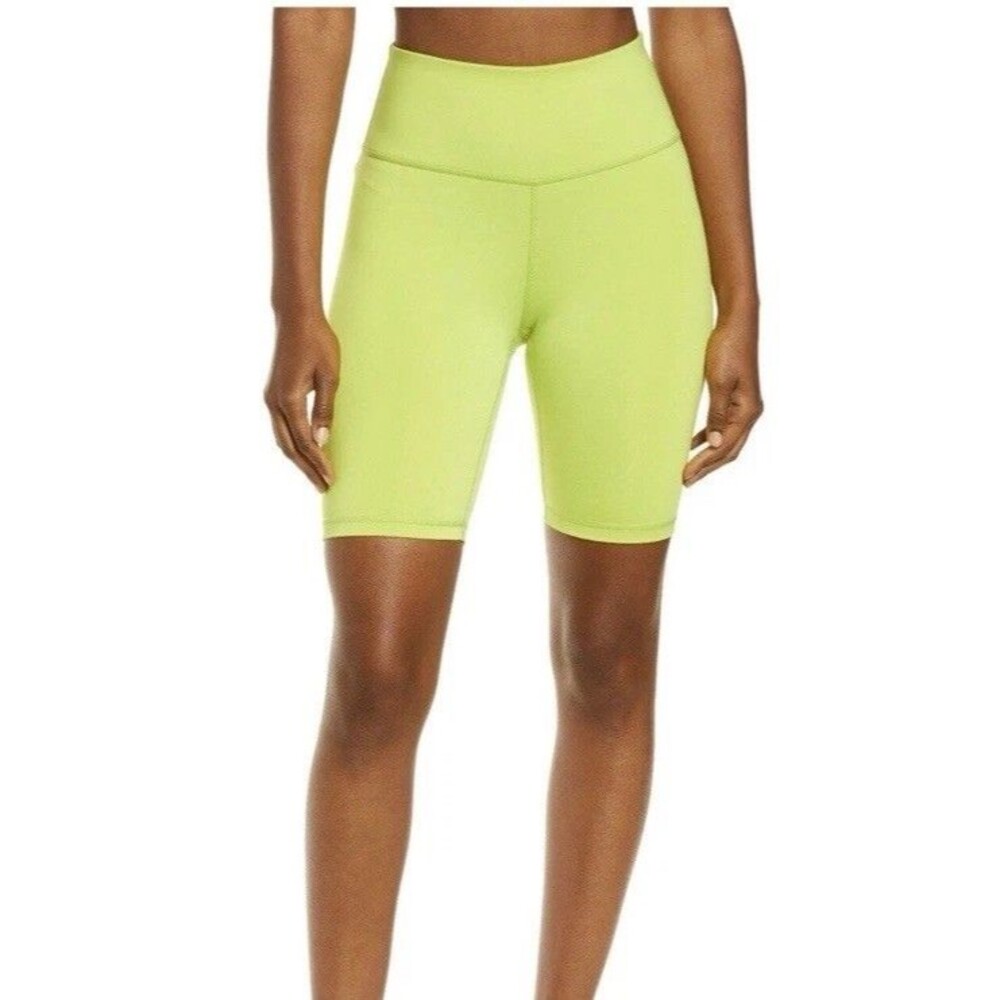IVL Collective Neon Green Biker Shorts Size 8 Compression High Rise Collagen